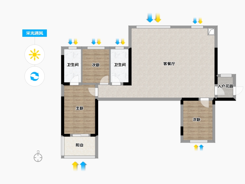 贵州省-贵阳市-龙湖舜山府-125.00-户型库-采光通风