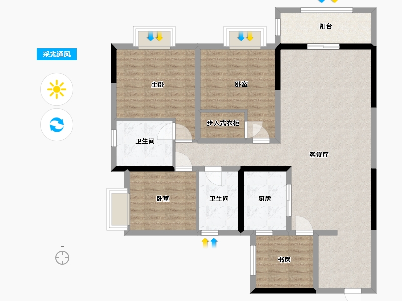 广西壮族自治区-南宁市-御江西街-118.38-户型库-采光通风