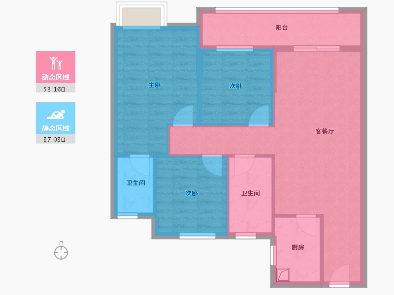 湖北省-武汉市-中新苑-87.00-户型库-动静分区