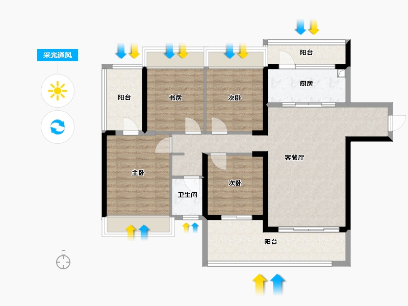 广西壮族自治区-梧州市-悦龙湾-109.59-户型库-采光通风