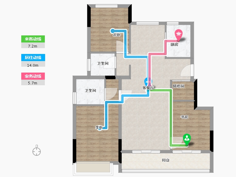 安徽省-芜湖市-大家金麟府-98.40-户型库-动静线