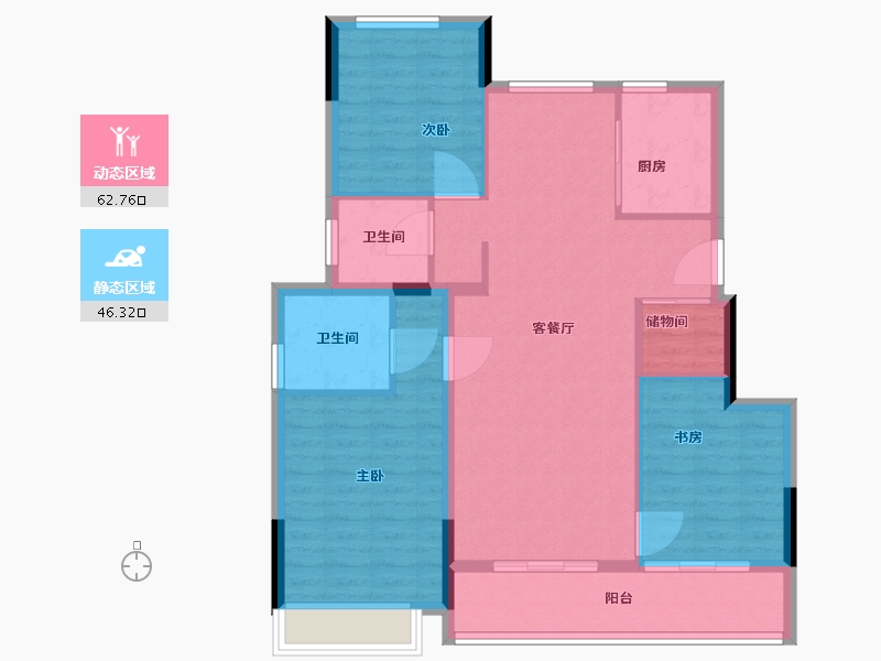 安徽省-芜湖市-大家金麟府-98.40-户型库-动静分区