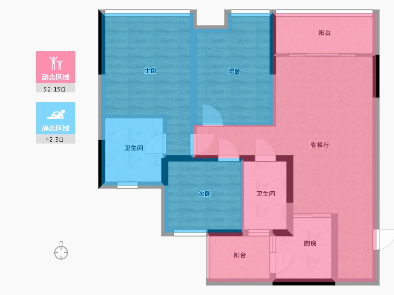 四川省-南充市-蓝博湾-72.34-户型库-动静分区