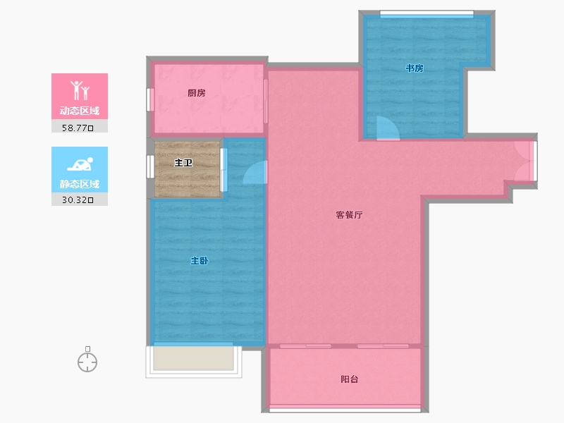 江苏省-徐州市-华宇·玲珑小苑-84.94-户型库-动静分区