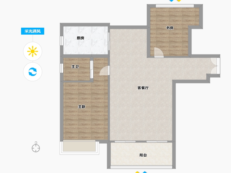 江苏省-徐州市-华宇·玲珑小苑-84.94-户型库-采光通风