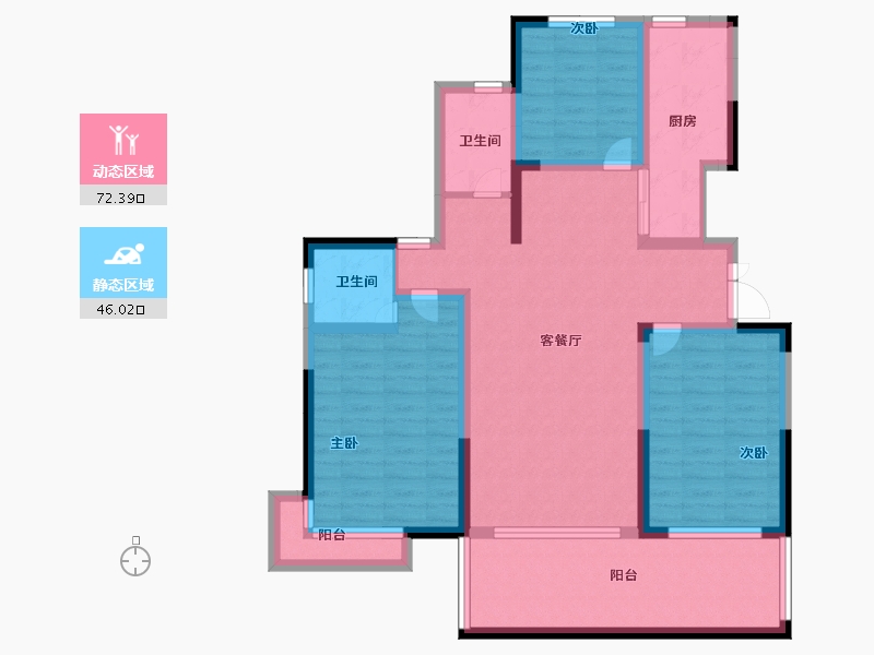 陕西省-汉中市-東都名居-104.00-户型库-动静分区