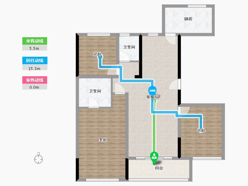 江苏省-南通市-龙腾名邸-132.30-户型库-动静线