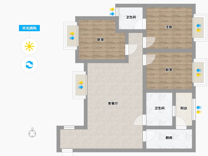 四川省-广安市-临港新城美好家园-100.00-户型库-采光通风