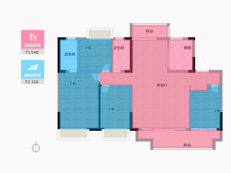 江西省-赣州市-龙湖华海·双珑原著-112.00-户型库-动静分区