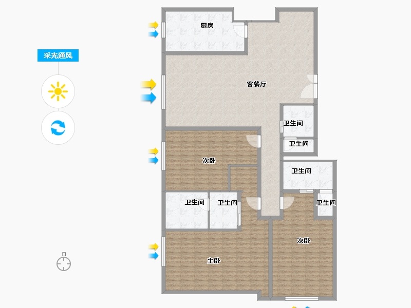 云南省-昆明市-昆明君悦居-203.80-户型库-采光通风