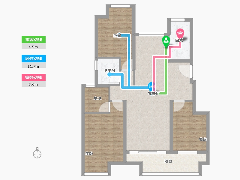 江西省-赣州市-龙湖华海·双珑原著-85.60-户型库-动静线