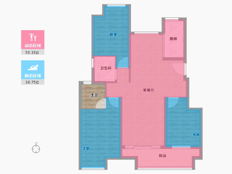 江西省-赣州市-龙湖华海·双珑原著-85.60-户型库-动静分区