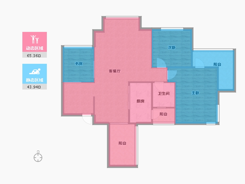 四川省-成都市-边城香格里-70.14-户型库-动静分区