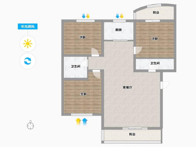 青海省-海北藏族自治州-国土小区-114.00-户型库-采光通风