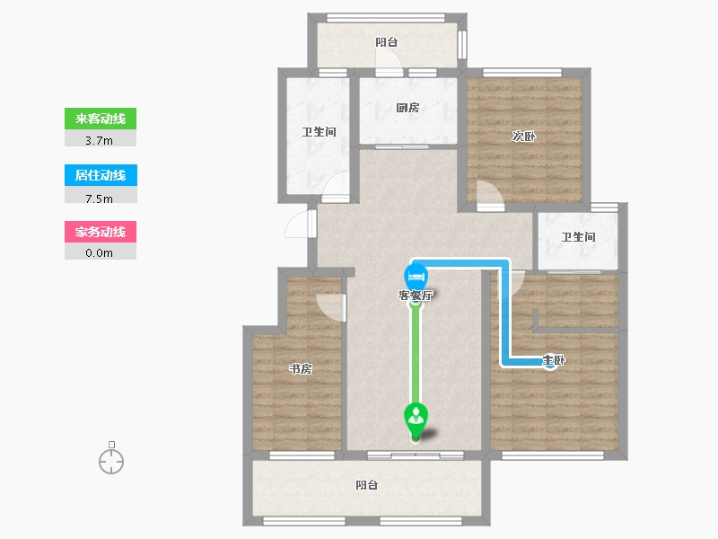 山东省-威海市-海泰庄园-105.00-户型库-动静线