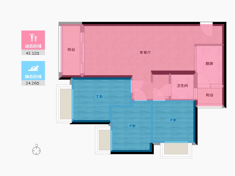 广东省-深圳市-招商花园城-66.40-户型库-动静分区