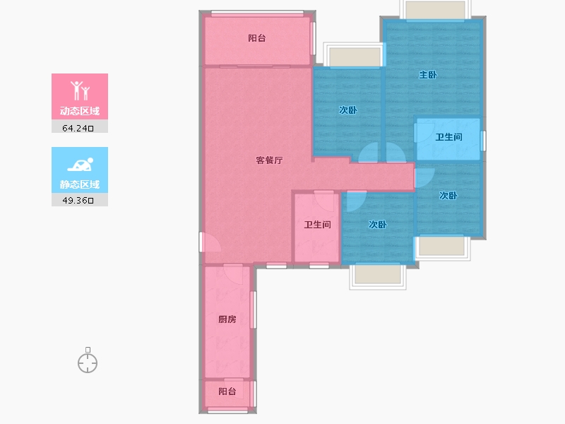 江苏省-无锡市-观澜华府-139.67-户型库-动静分区