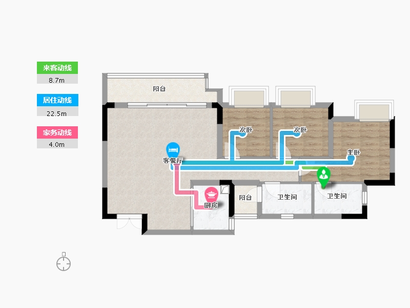 重庆-重庆市-招商雍璟城-83.00-户型库-动静线