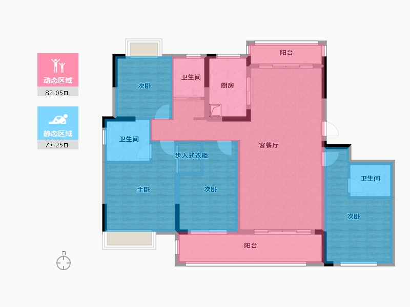 江西省-上饶市-汇佳春丰 滨江悦-140.00-户型库-动静分区