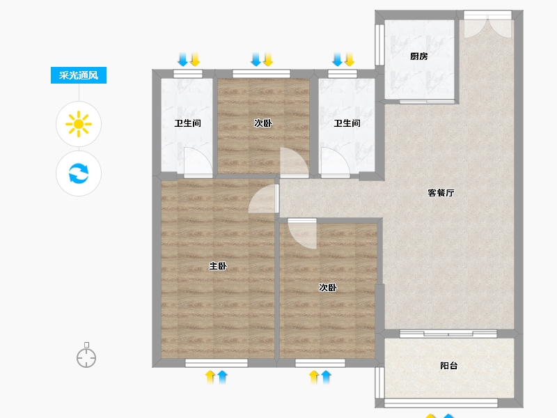 湖北省-十堰市-百强生态城-81.50-户型库-采光通风