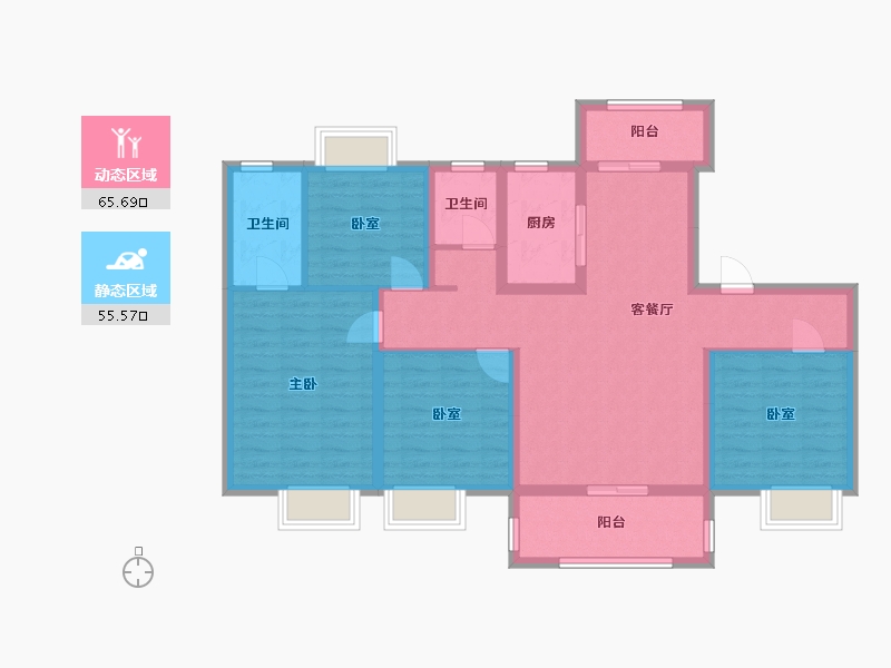 湖北省-宜昌市-联投玖玺台-114.68-户型库-动静分区