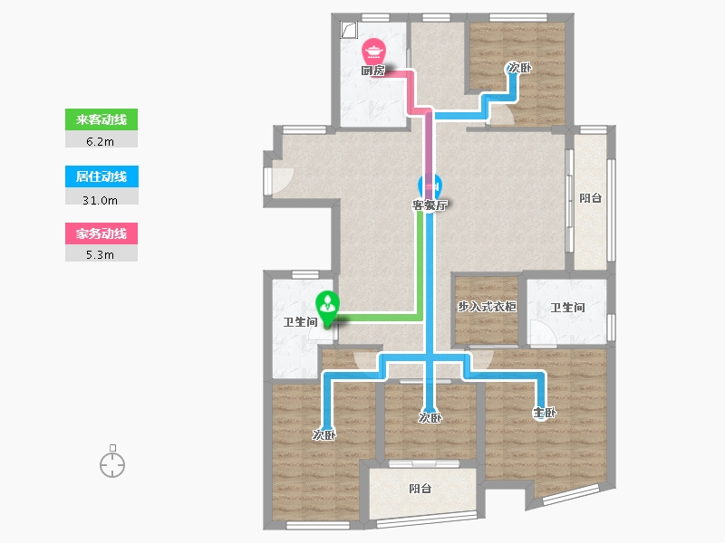 浙江省-温州市-樾鸿嘉园-124.80-户型库-动静线