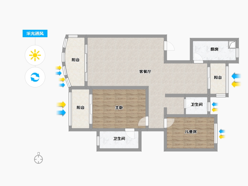 河北省-石家庄市-红星-80.00-户型库-采光通风