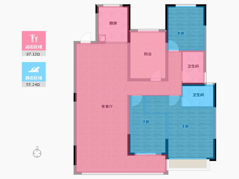 湖南省-长沙市-中建钰山湖-137.79-户型库-动静分区