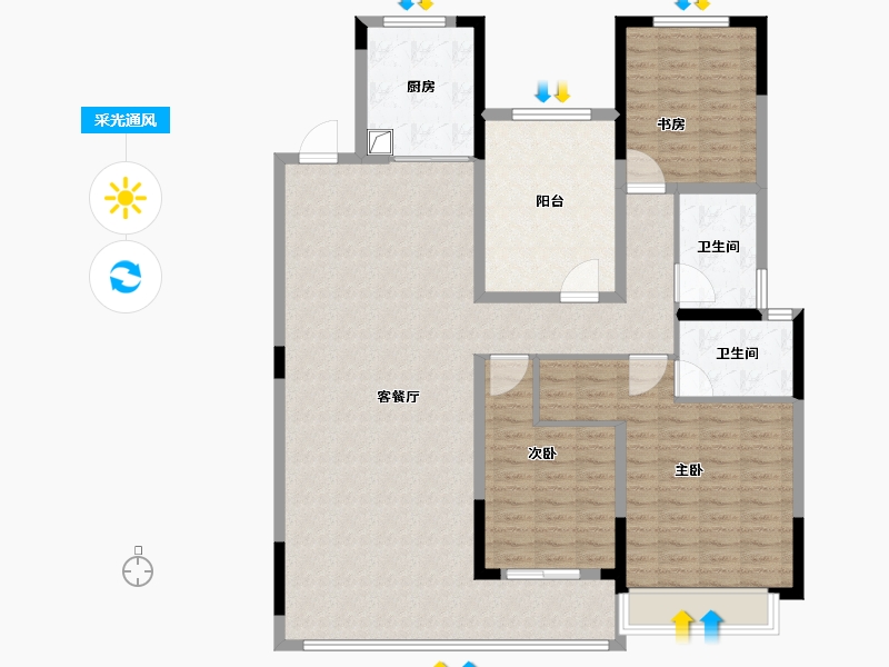 湖南省-长沙市-中建钰山湖-137.79-户型库-采光通风