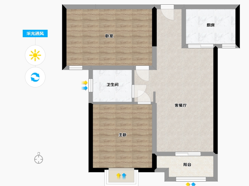 陕西省-西安市-东兆悦府-72.00-户型库-采光通风