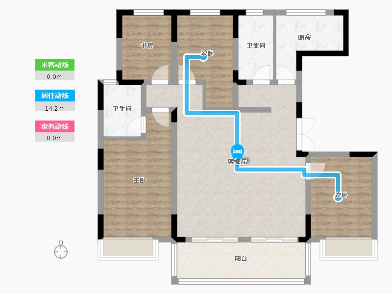 河南省-南阳市-二号院-110.00-户型库-动静线