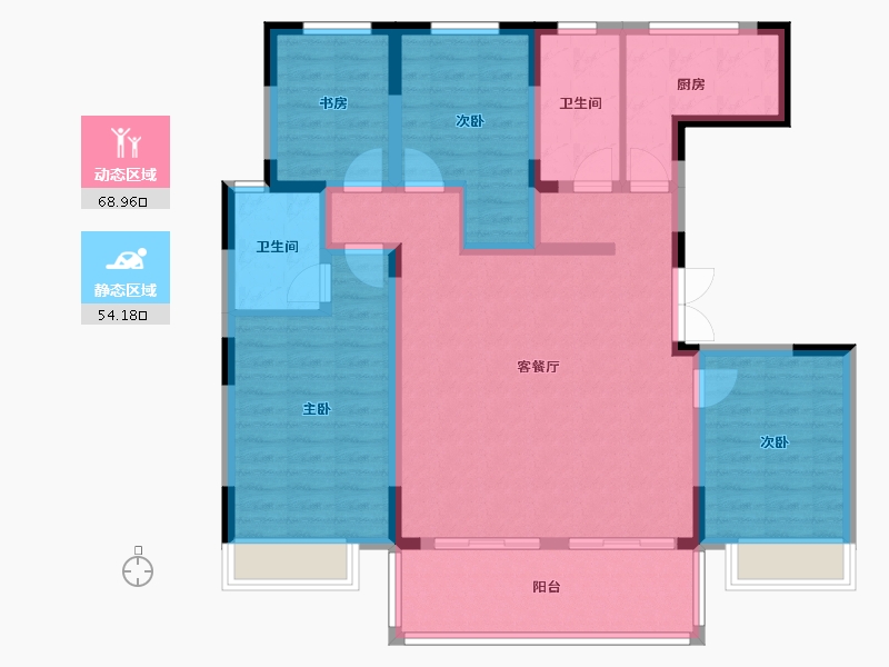 河南省-南阳市-二号院-110.00-户型库-动静分区