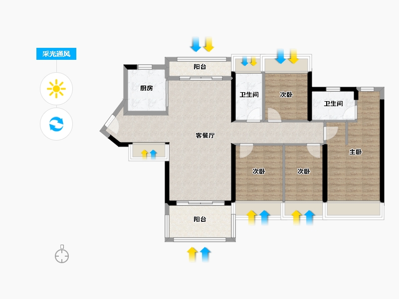 广东省-惠州市-星河臻誉府-101.00-户型库-采光通风