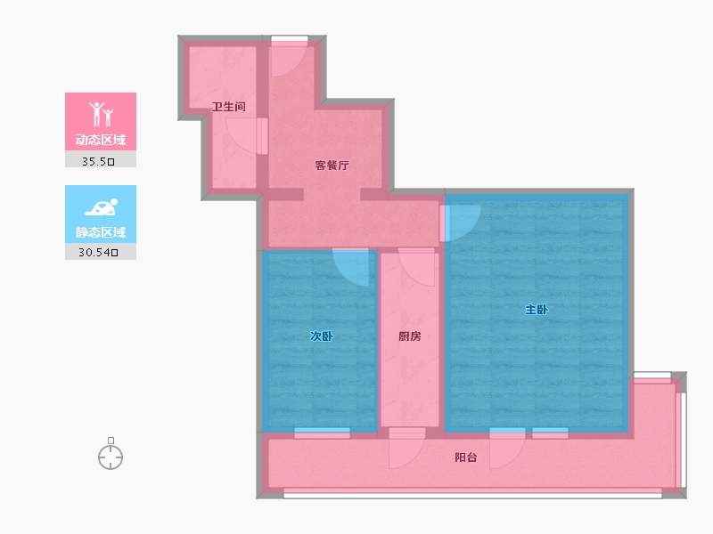 北京-北京市-新文化街40号楼-55.30-户型库-动静分区