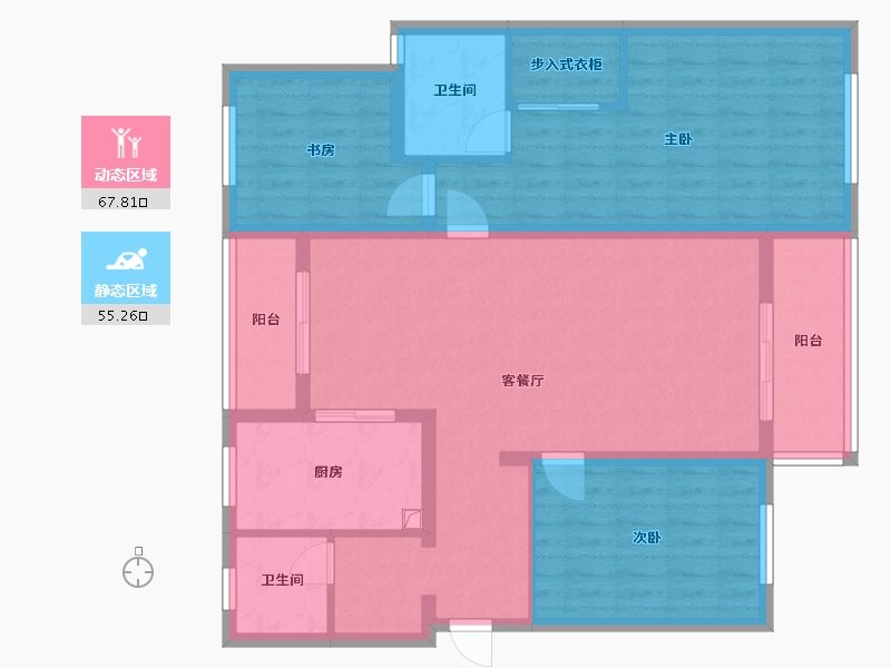 江苏省-无锡市-万科城市花园二区-112.94-户型库-动静分区