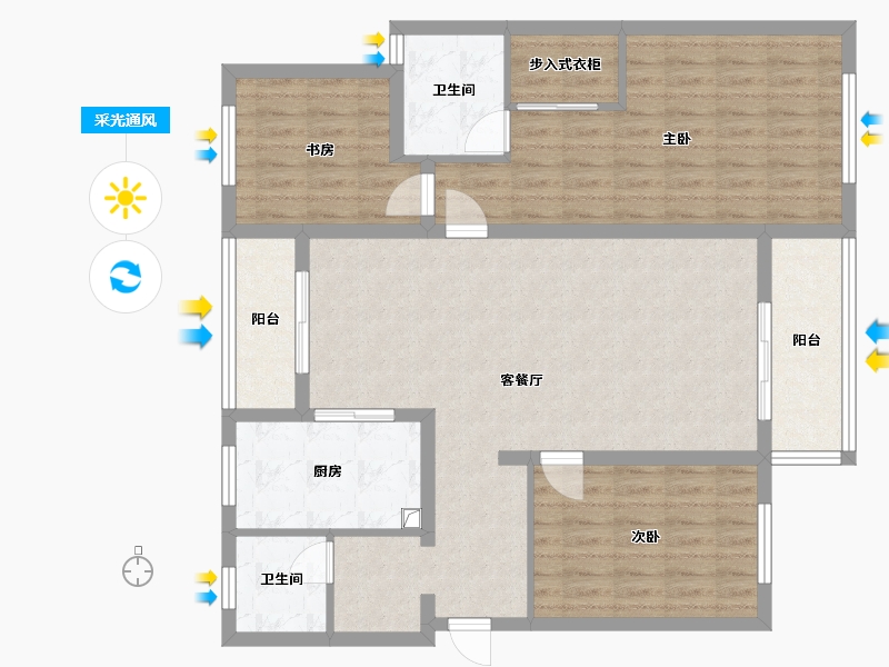 江苏省-无锡市-万科城市花园二区-112.94-户型库-采光通风