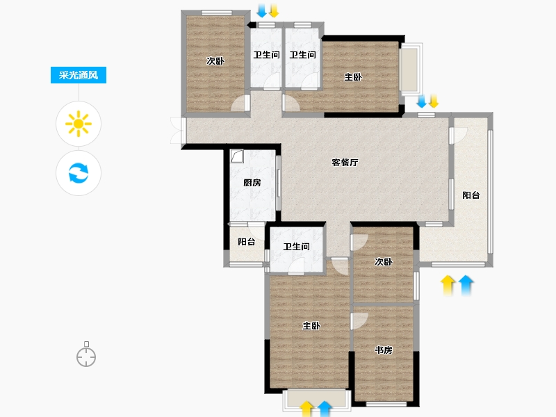 福建省-泉州市-津汇红树湾-185.00-户型库-采光通风