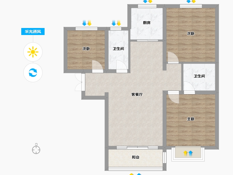 河北省-邢台市-都市豪庭-96.71-户型库-采光通风