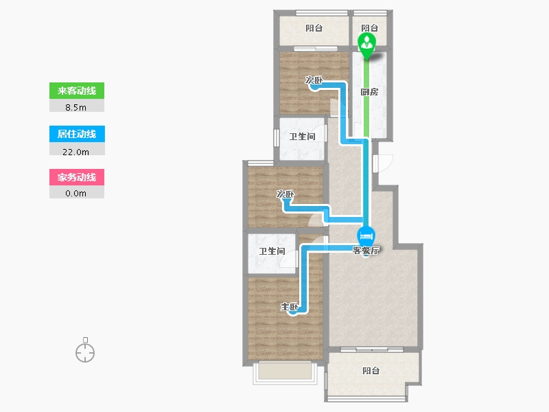 北京-北京市-田村山南路17号-90.40-户型库-动静线