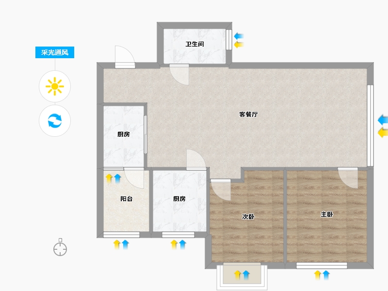 广西壮族自治区-南宁市-荣和山水绿城-63.20-户型库-采光通风