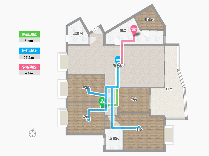 重庆-重庆市-归谷城市美墅-136.75-户型库-动静线