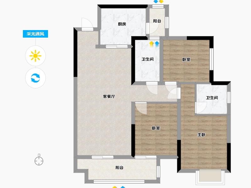 四川省-成都市-川发天府上城和园-90.40-户型库-采光通风