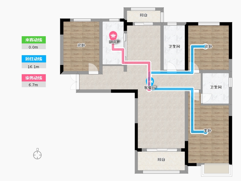 河南省-郑州市-郑东龙湖一号-107.00-户型库-动静线