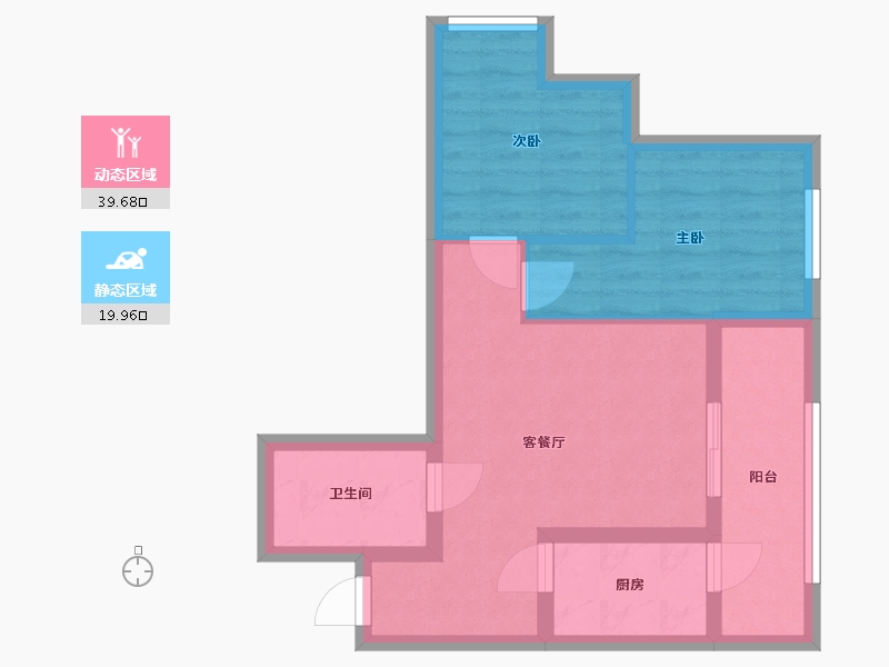 重庆-重庆市-学府悦园-B组团-52.50-户型库-动静分区