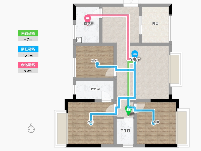 四川省-内江市-复兴苑-89.22-户型库-动静线