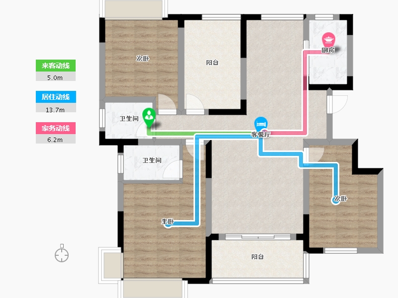 湖南省-长沙市-明发国际城-97.34-户型库-动静线