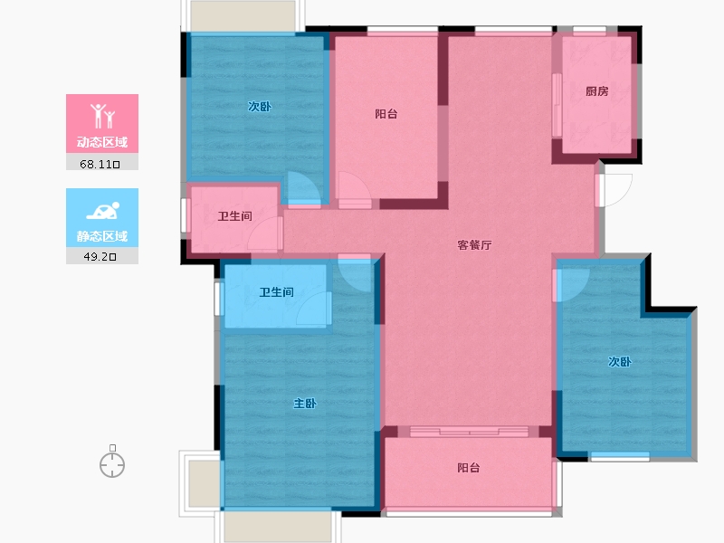 湖南省-长沙市-明发国际城-97.34-户型库-动静分区