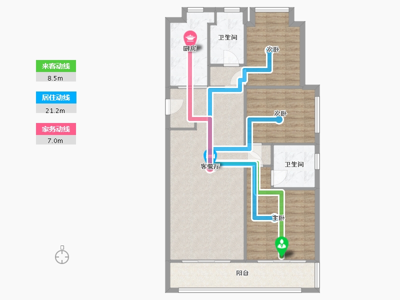 湖北省-武汉市-龙湖中锦光谷城香颂-99.66-户型库-动静线