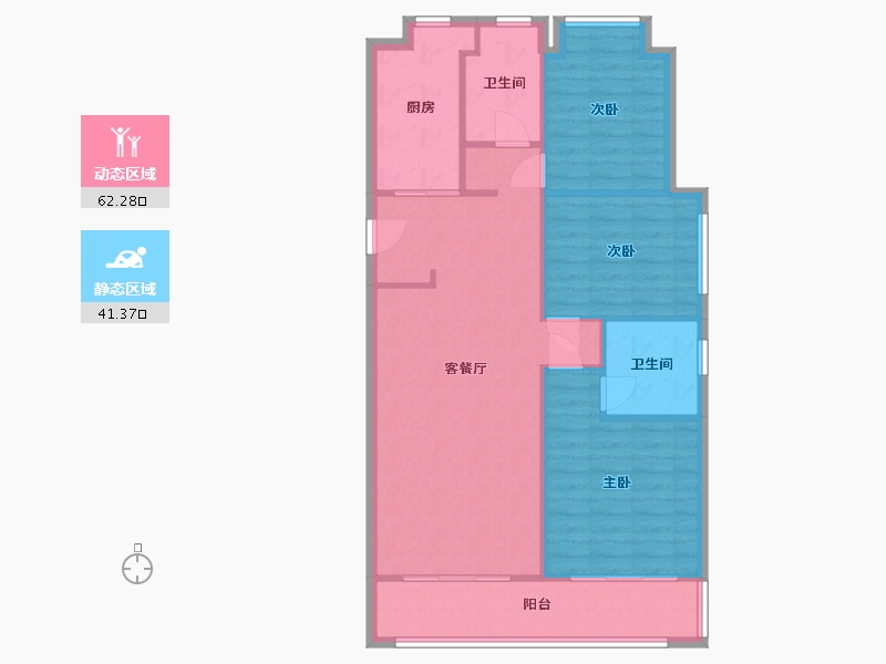 湖北省-武汉市-龙湖中锦光谷城香颂-99.66-户型库-动静分区