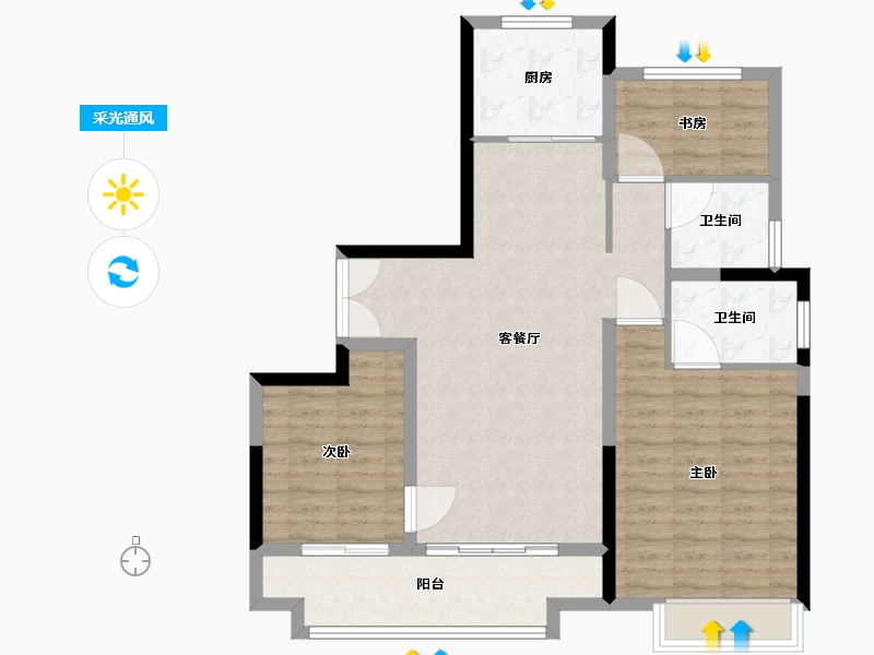 山东省-济宁市-济宁华侨城运河1283-90.20-户型库-采光通风